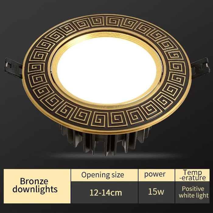 Led Brass Spotlight Ceiling Light. - Downlights Bronze / 4000K Natural Light / 12W