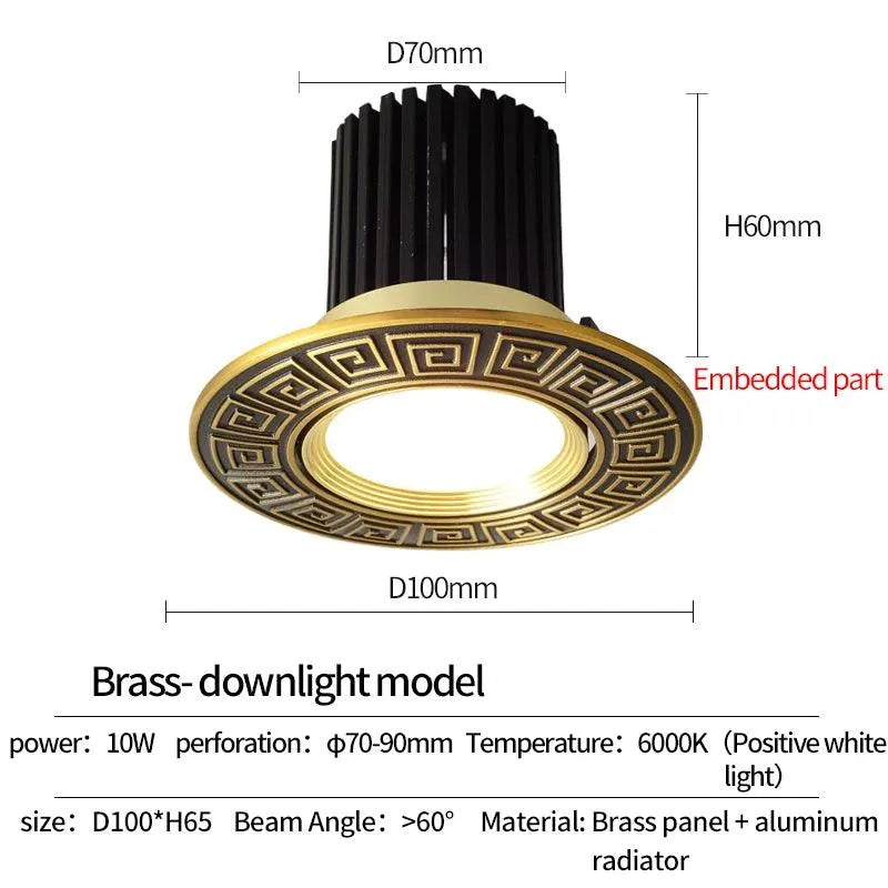 Led Downlight Brass Panel Light: Illuminating Spaces with Regal Grace - BH Home Store