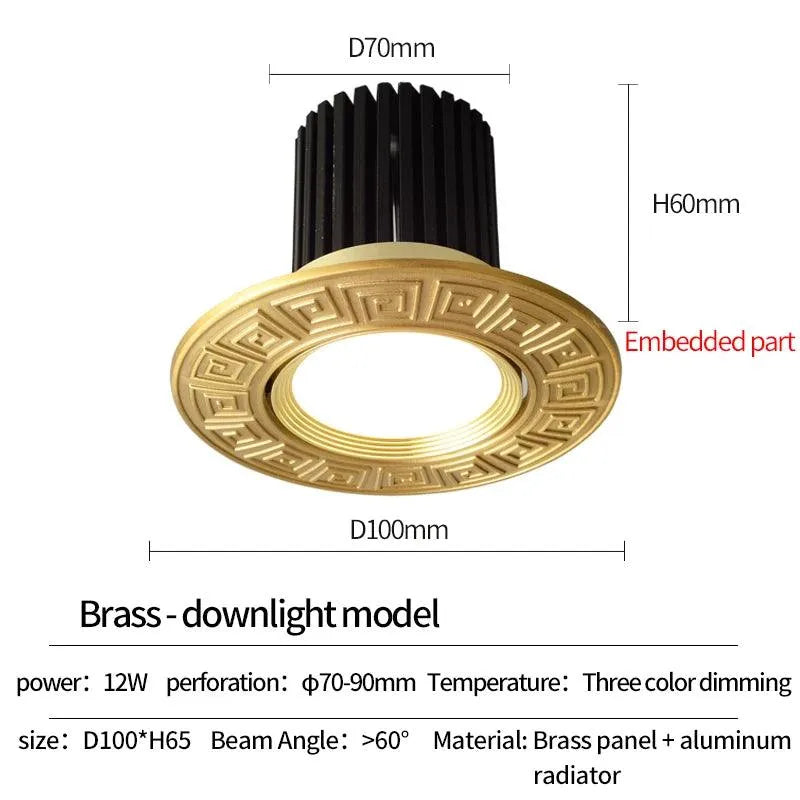 Led Downlight Brass Panel Light: Illuminating Spaces with Regal Grace - BH Home Store