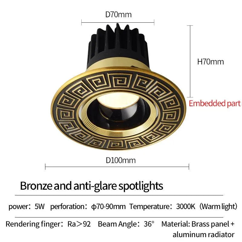 Led Downlight Brass Panel Light: Illuminating Spaces with Regal Grace - BH Home Store