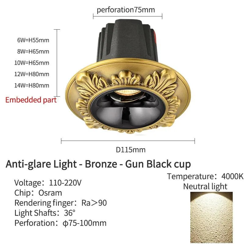 Led Downlight Indoor Brass Ceiling Lamp: A Beacon of Noble Illumination - BH Home Store
