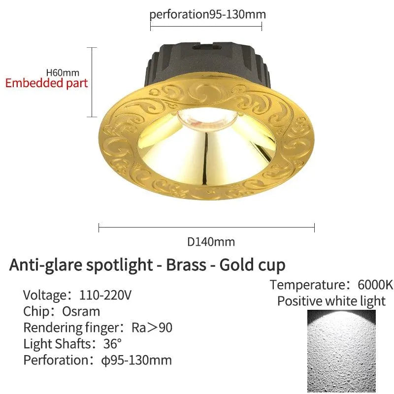 Led Downlight Recessed Brass Ceiling Lamp: A Tapestry of Light and Luxury. - BH Home Store