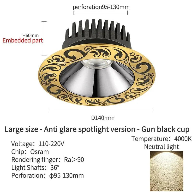 Led Downlight Recessed Brass Ceiling Lamp: A Tapestry of Light and Luxury. - BH Home Store
