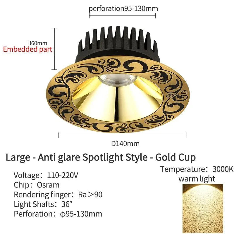Led Downlight Recessed Brass Ceiling Lamp: A Tapestry of Light and Luxury. - BH Home Store