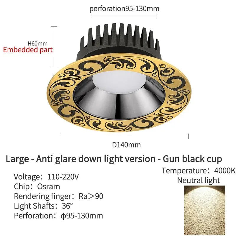 Led Downlight Recessed Brass Ceiling Lamp: A Tapestry of Light and Luxury. - BH Home Store