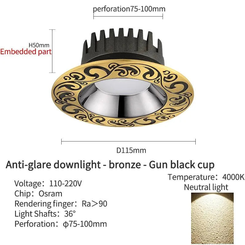 Led Embedded Downlight: A Testament to Royal Craftsmanship and Luminous Splendor - BH Home Store