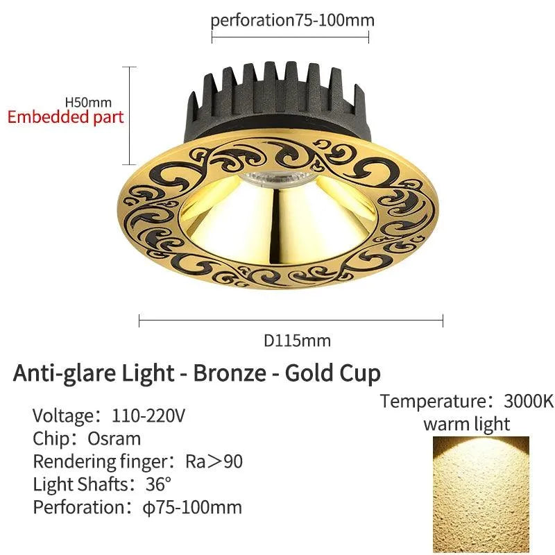 Led Embedded Downlight: A Testament to Royal Craftsmanship and Luminous Splendor - BH Home Store