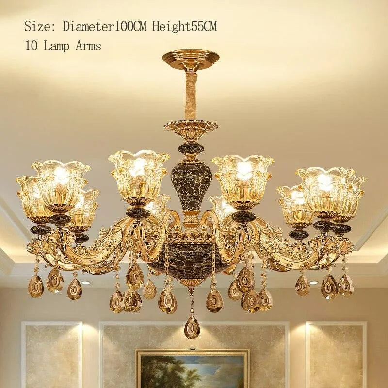 Luxurious Ambiance Defined: French Crystal Chandelier for Minimalist Villa Opulence. - BH Home Store