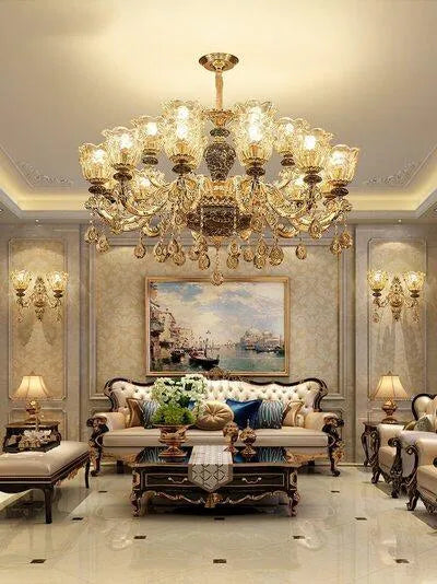 Luxurious Ambiance Defined: French Crystal Chandelier for Minimalist Villa Opulence. - BH Home Store