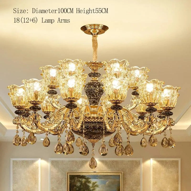 Luxurious Ambiance Defined: French Crystal Chandelier for Minimalist Villa Opulence. - BH Home Store