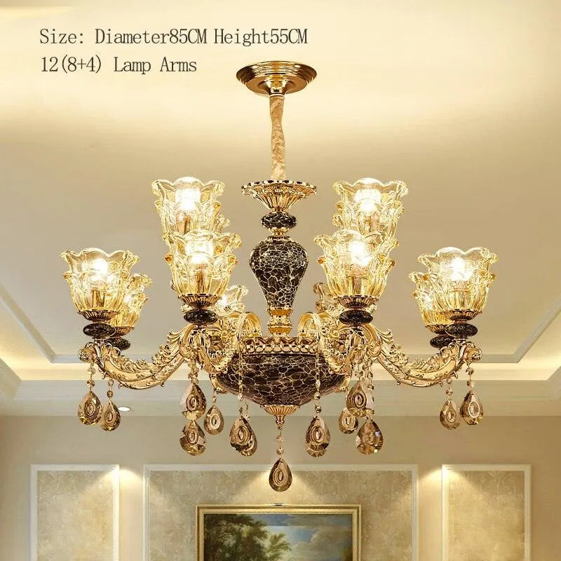 Luxurious Ambiance Defined: French Crystal Chandelier for Minimalist Villa Opulence. - BH Home Store