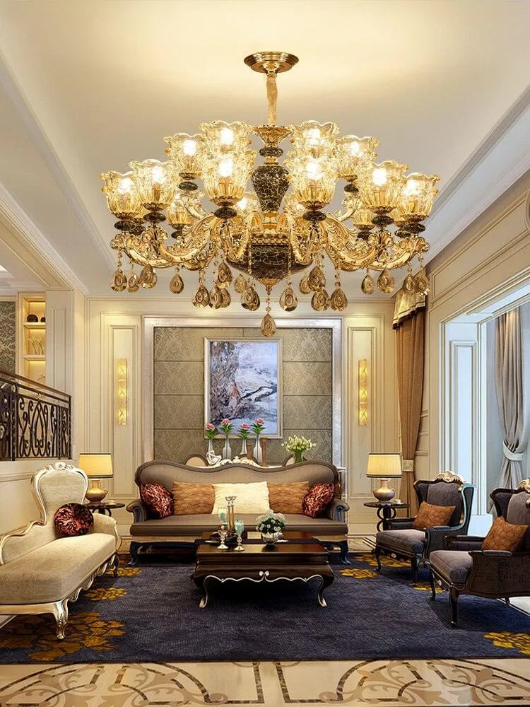 Luxurious Ambiance Defined: French Crystal Chandelier for Minimalist Villa Opulence. - BH Home Store