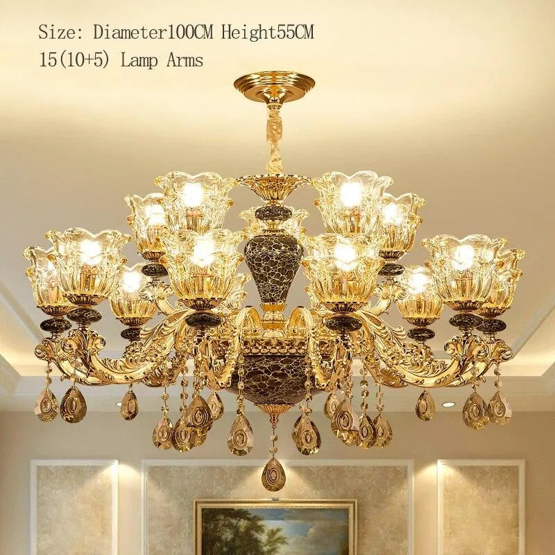 Luxurious Ambiance Defined: French Crystal Chandelier for Minimalist Villa Opulence. - BH Home Store