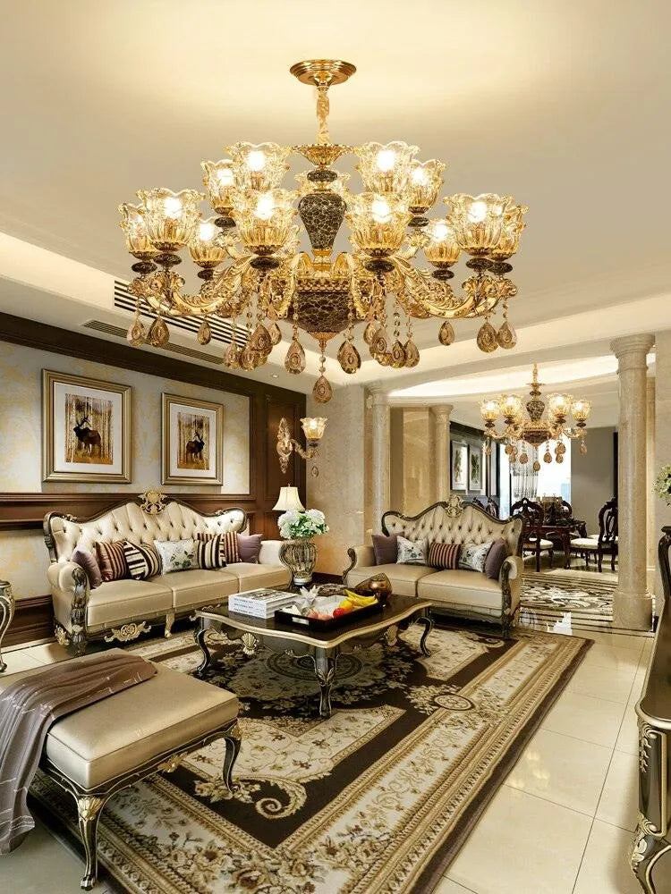Luxurious Ambiance Defined: French Crystal Chandelier for Minimalist Villa Opulence. - BH Home Store