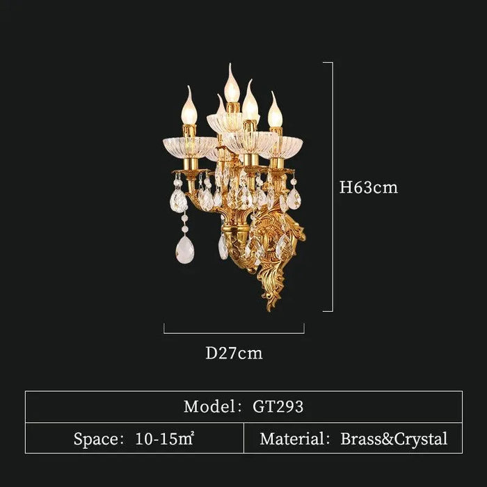 Luxurious European Art Deco Wall Lamp in Turkish Copper, Brass Sconce for Sophisticated Interiors. - W27 H63cm