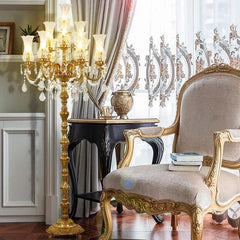 Brass and Glass Lampshade Table Lamp.