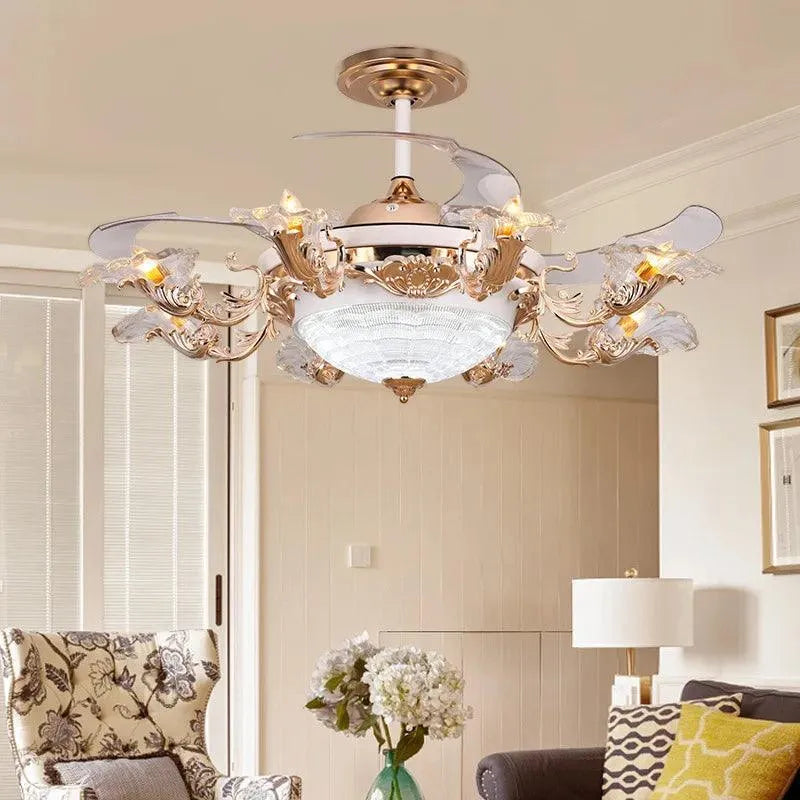 European Gold Tracing Fan Lamp. - BH Home Store