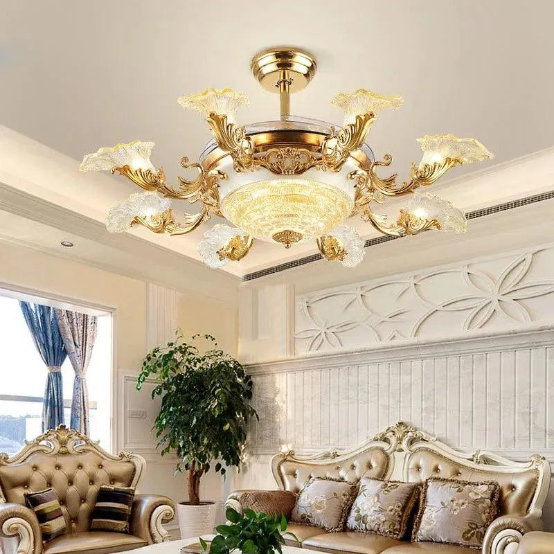 European Gold Tracing Fan Lamp. - BH Home Store