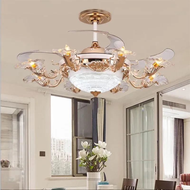 European Gold Tracing Fan Lamp. - BH Home Store