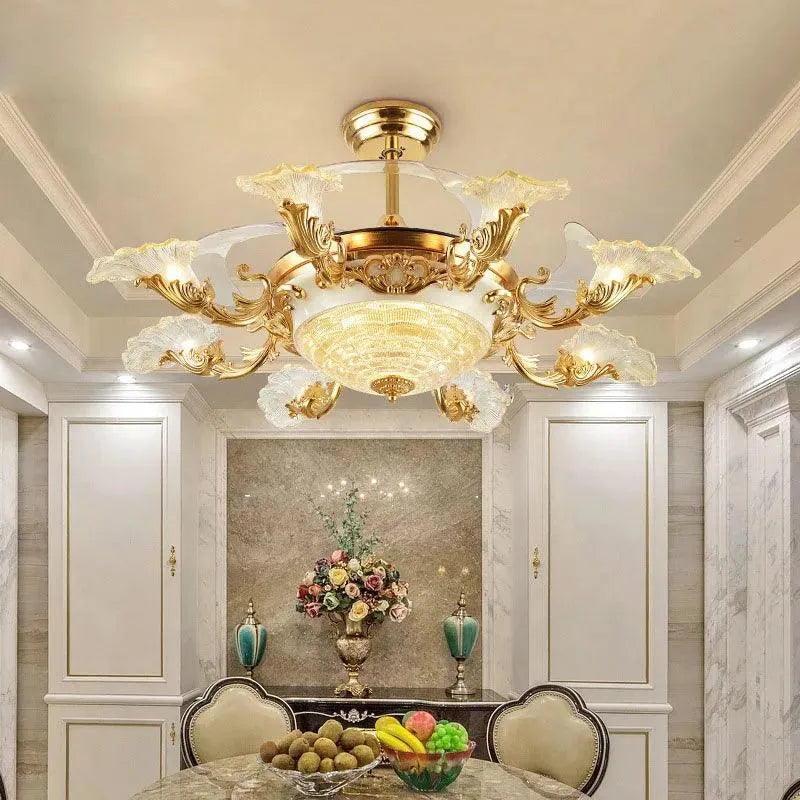 European Gold Tracing Fan Lamp. - BH Home Store
