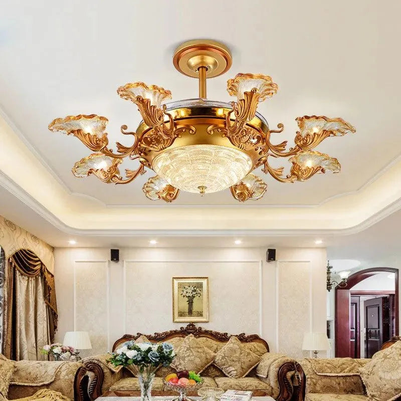 European Gold Tracing Fan Lamp. - BH Home Store