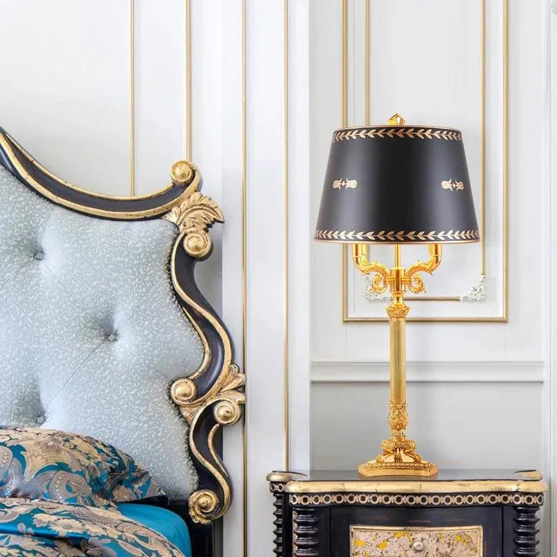 Luxurious European-Inspired Bedside Lamp, Classical Antique Brass Table Lighting for Distinguished Homes. - BH Home Store