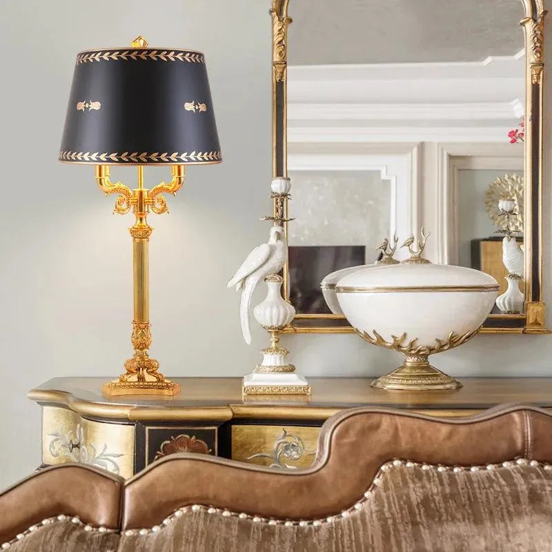 Luxurious European-Inspired Bedside Lamp, Classical Antique Brass Table Lighting for Distinguished Homes. - BH Home Store