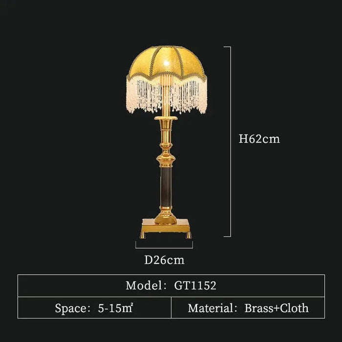 Luxurious French Copper Bedside Lamp. - D26 H62cm