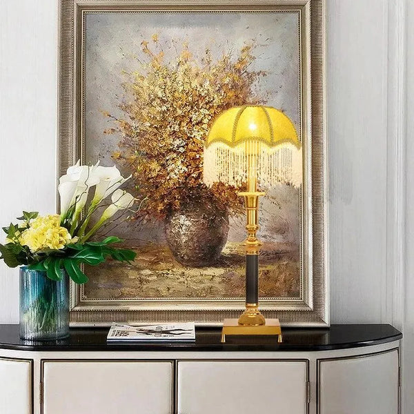 Luxurious French Copper Bedside Lamp, Palace Villa Design for Elegant Living Room Lighting. - BH Home Store