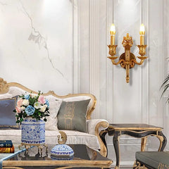 Luxurious French Vintage-Inspired Full Copper Wall Lamp for Elegant Home Interiors.