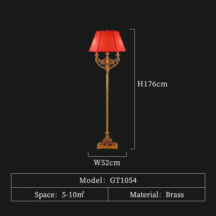Luxurious Full Copper European Floor Lamp. - D52 H176cm