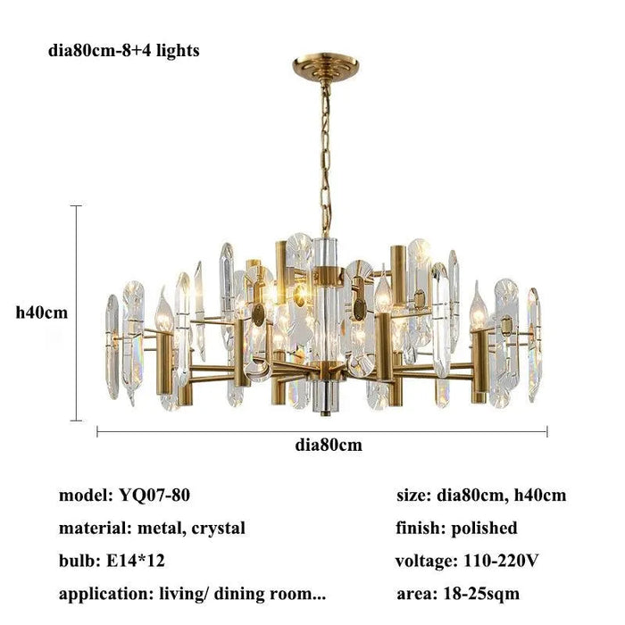 Crystal LED Pendant Light. - dia80-12 lights / warm light(3000K)