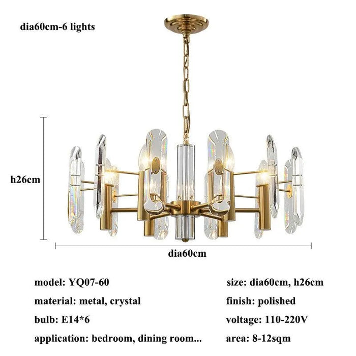 Crystal LED Pendant Light. - dia60cm-6 lights / warm light(3000K)