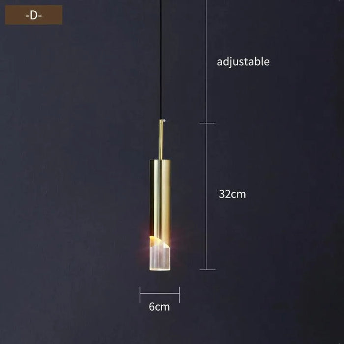 Luxurious Long Line Crystal Chandelier. - D / Warm light