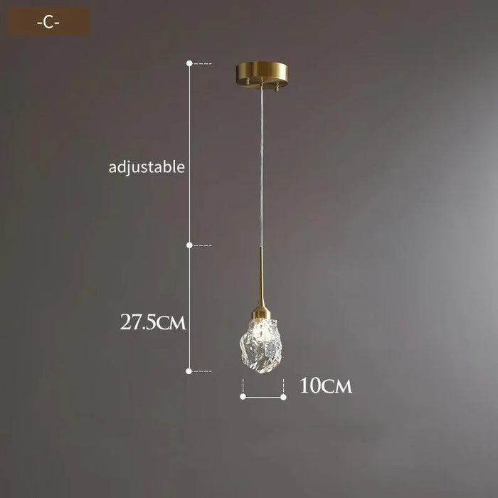Luxurious Long Line Crystal Chandelier. - C / Warm light