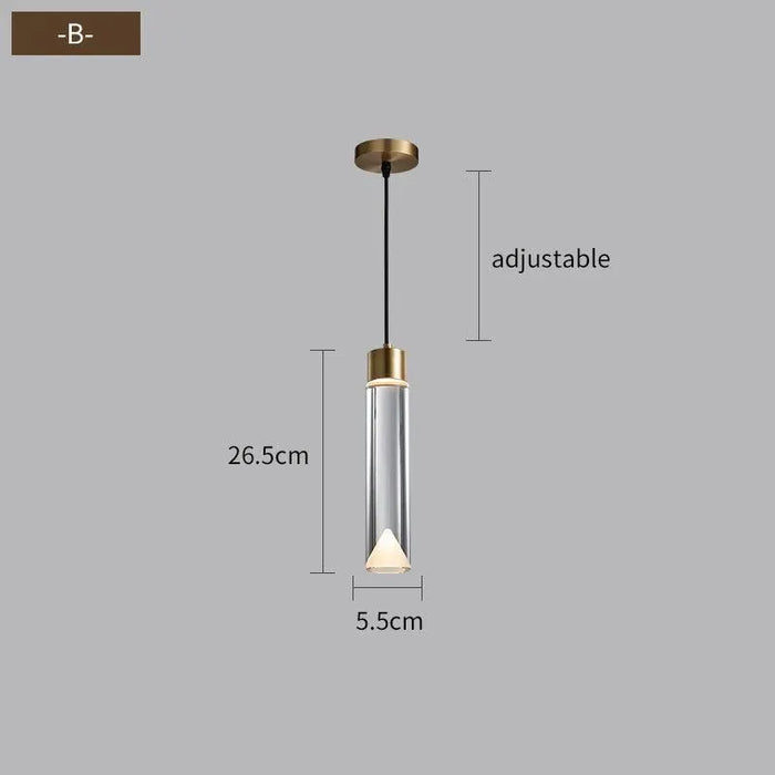 Luxurious Long Line Crystal Chandelier. - B / Warm light