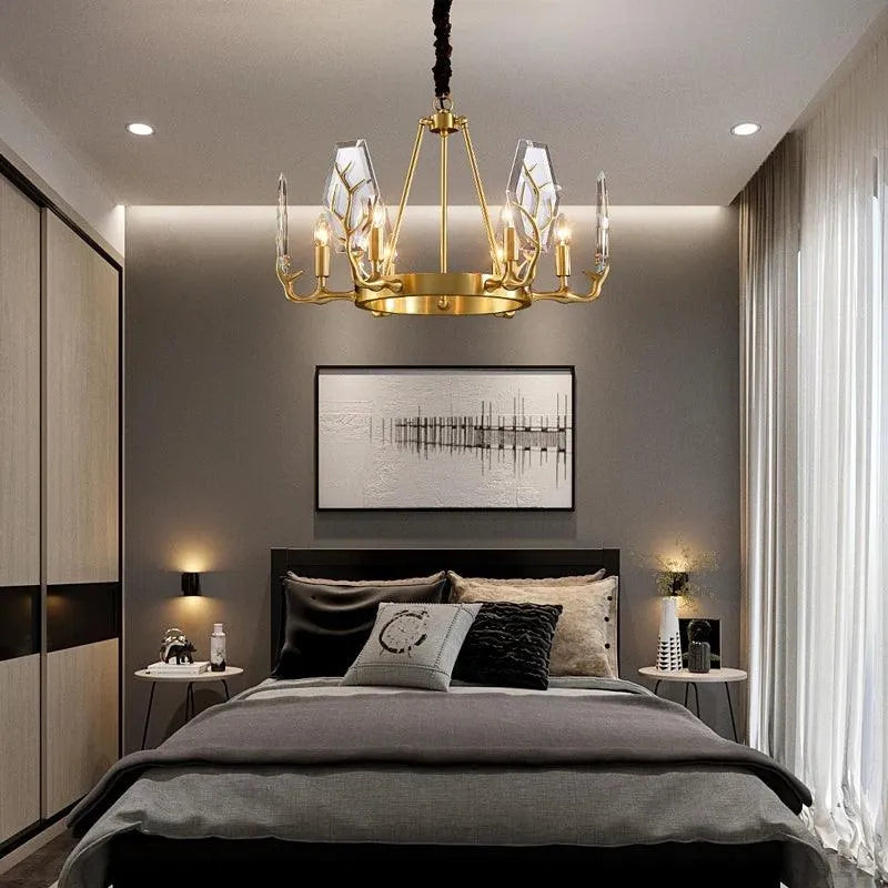 luxury Gold Crystal Chandelier. - BH Home Store