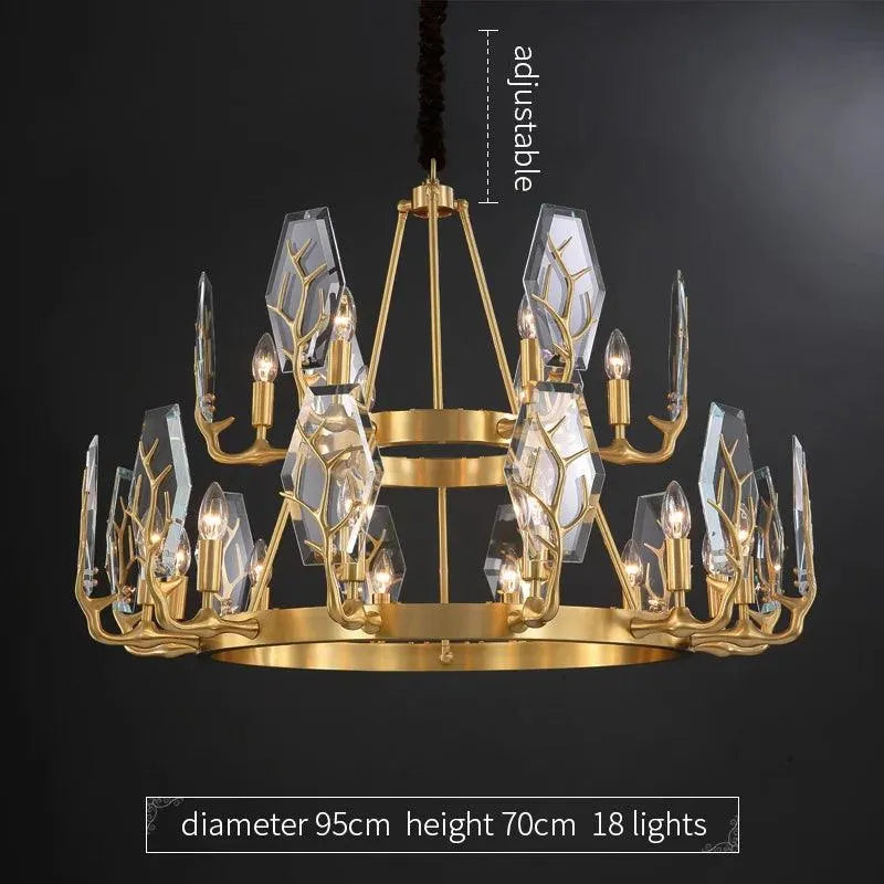 luxury Gold Crystal Chandelier. - BH Home Store