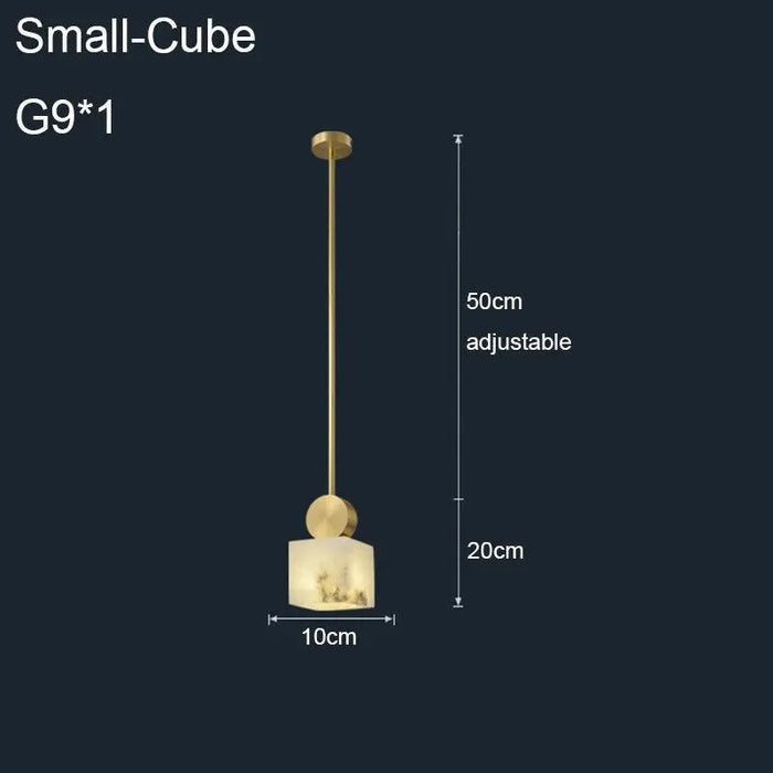 Luxury Marble LED Pendant. - Cube S / Cold white light
