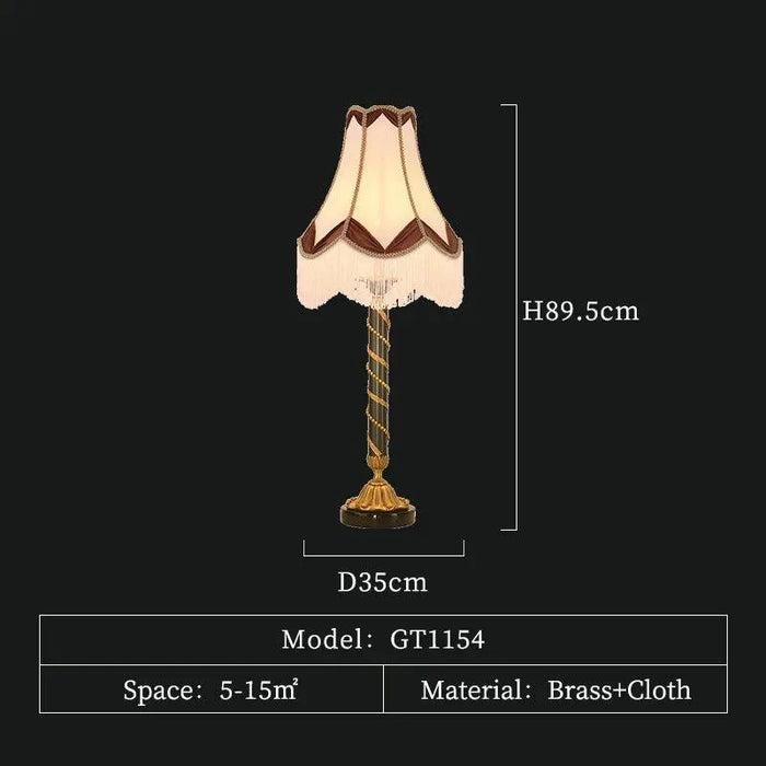 Majestic European Brass Desk Lamp. - D35 H89.5cm