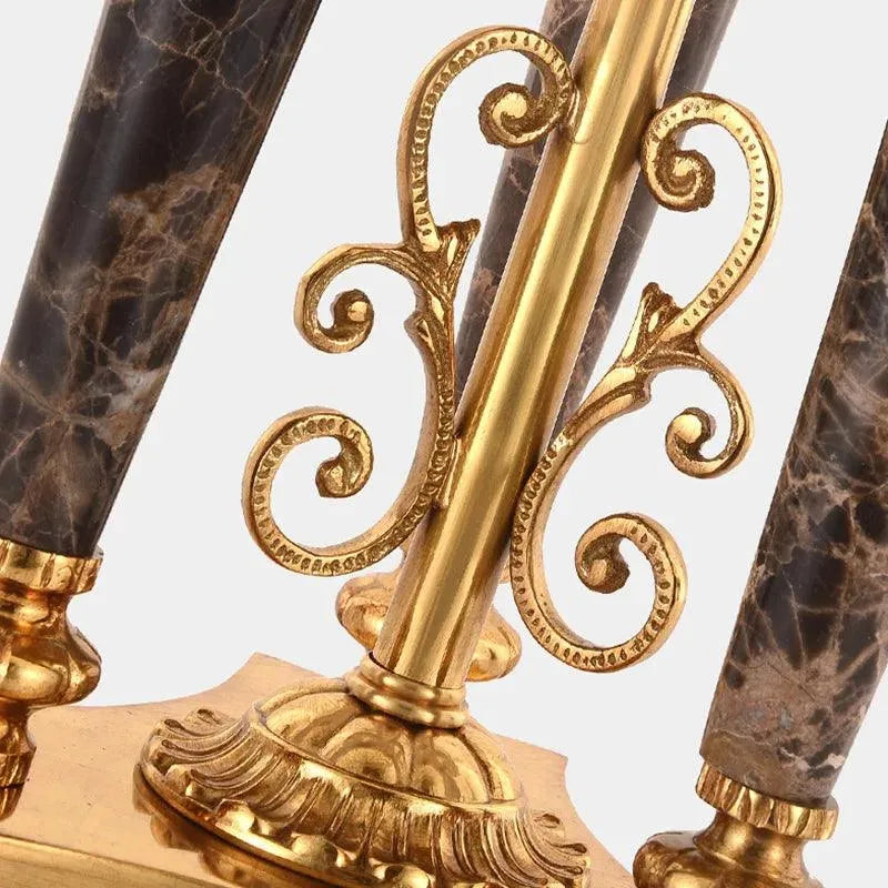 Majestic European Brass Decorative Lamp: Fabric Lampshade Enhancing Living and Study Spaces. - BH Home Store