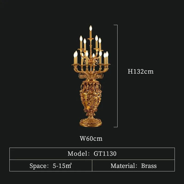 Majestic French Copper Decorative Table Lamp. - D60 H132cm