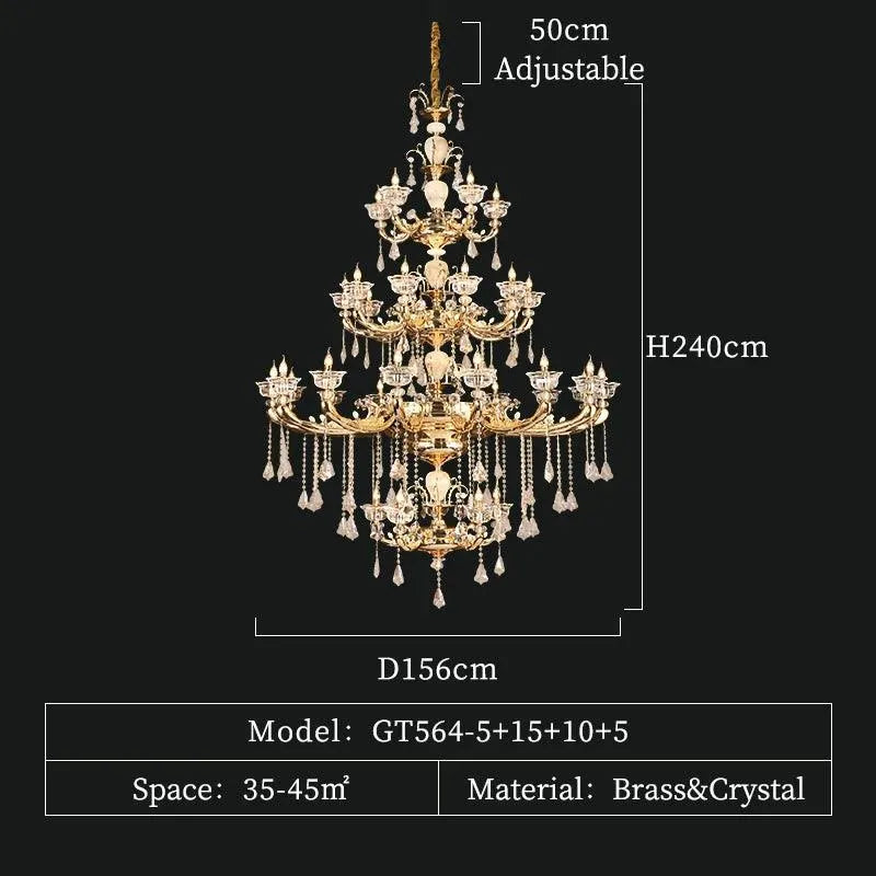 Majestic Copper Led Crystal Brass. - BH Home Store