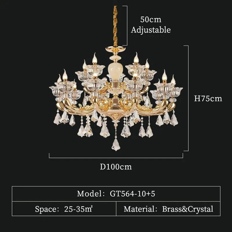 Majestic Copper Led Crystal Brass. - BH Home Store