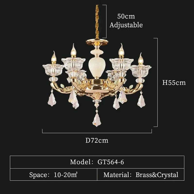 Majestic Copper Led Crystal Brass. - BH Home Store