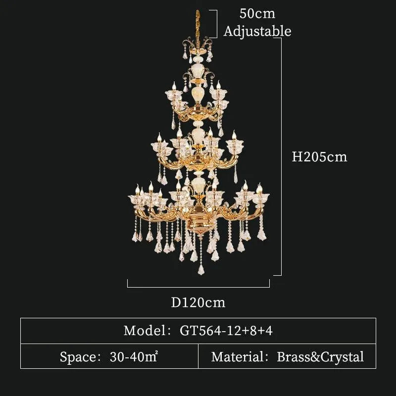 Majestic Copper Led Crystal Brass. - BH Home Store