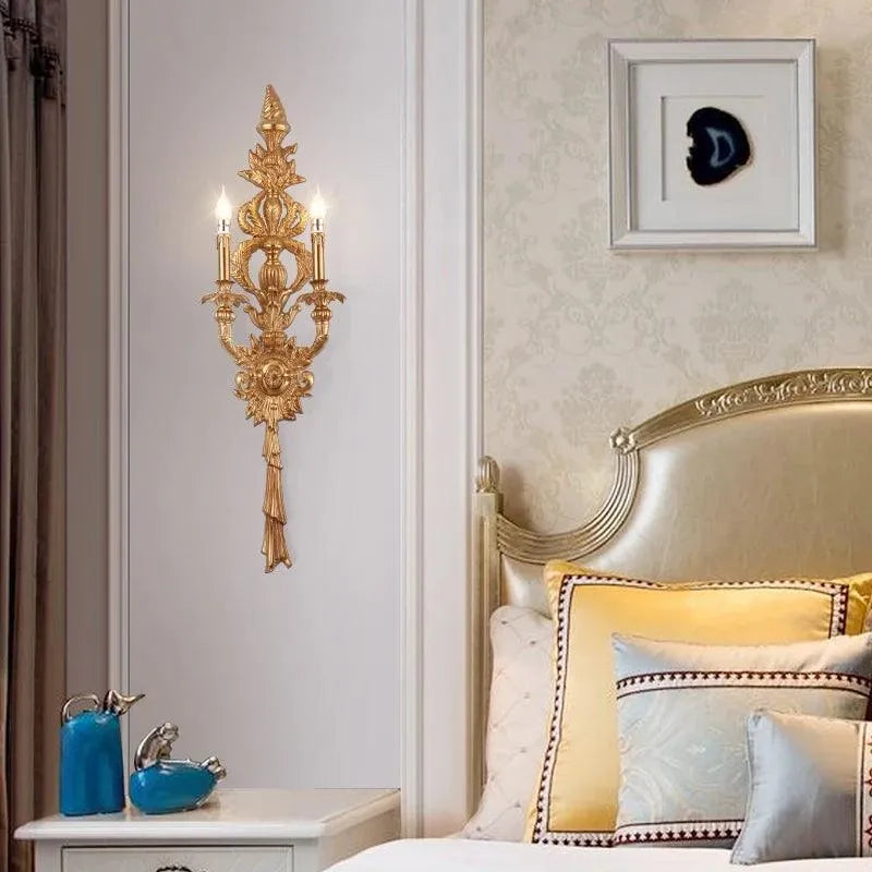Majestic Royal Empire Brass LED Vanity Light, Classical Aged Copper Mirror Wall Decor. - BH Home Store