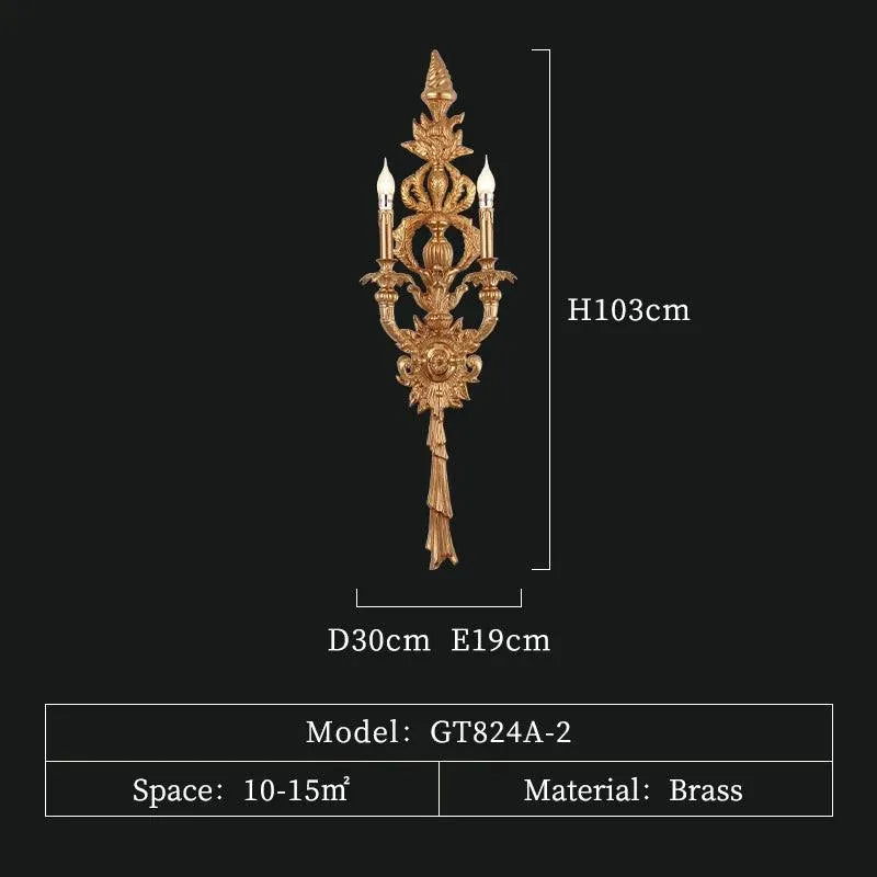 Majestic Royal Empire Brass LED Vanity Light, Classical Aged Copper Mirror Wall Decor. - BH Home Store