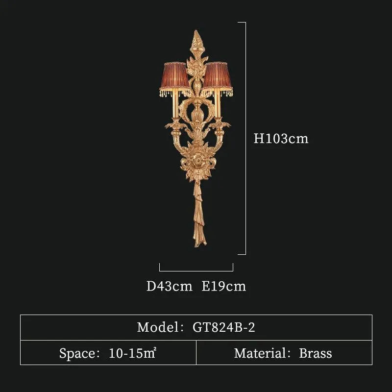 Majestic Royal Empire Brass LED Vanity Light, Classical Aged Copper Mirror Wall Decor. - BH Home Store