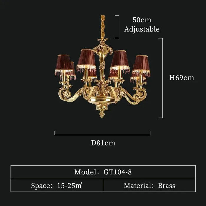 Royal Traditional Pendant Light. - 8lights D81 H69cm